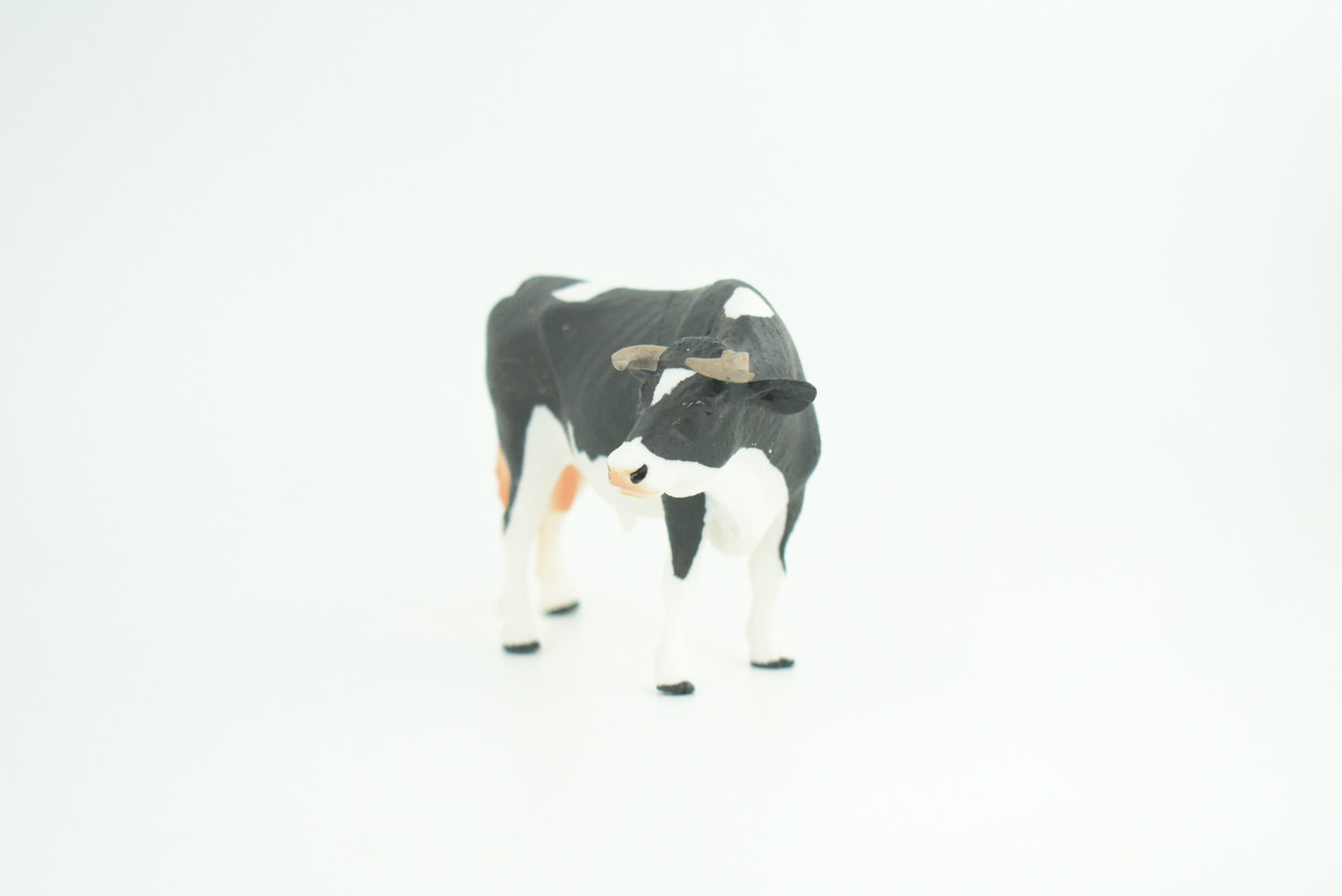 Justin Bull, Bos taurus, Museum Quality, Hand Painted, Educational, Rubber, Realistic Cow, Figure, Toys, Kids, Gift,   5 Inches.  CH757 BB190