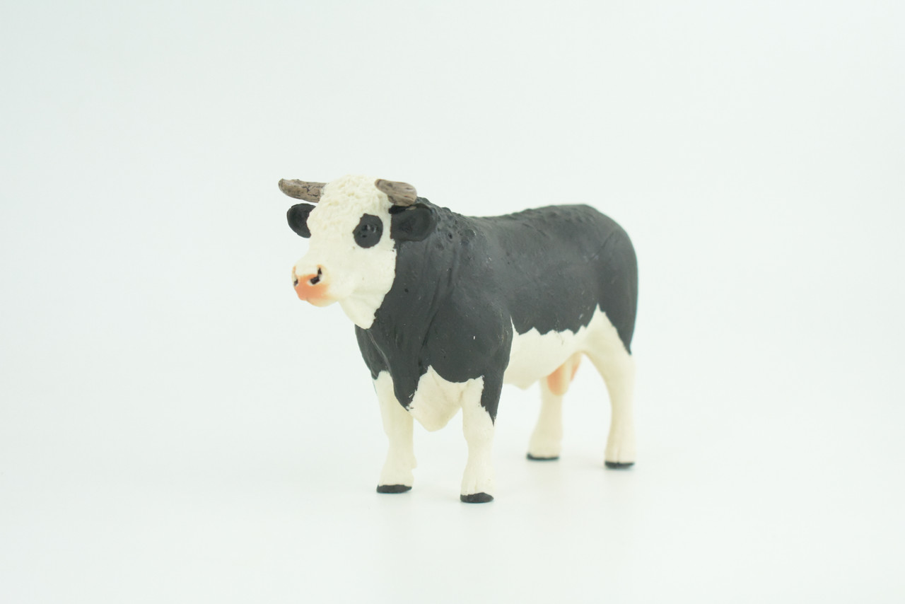 Bull, Cattle Bovidae, Museum Quality, Hand Painted, Educational, Rubber, Realistic Cow, Figure, Toys, Kids, Gift,   5 Inches.  CH758 BB190