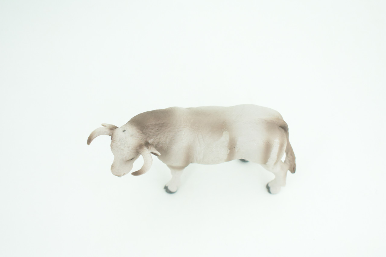 Brown Swiss Bull, Museum Quality, Educational, Hand Painted, Rubber Animal, Realistic, Diorama, Toy, Kids, Gift,  5 Inches.  CH763 BB191