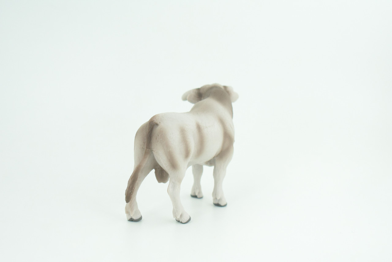 Brown Swiss Bull, Museum Quality, Educational, Hand Painted, Rubber Animal, Realistic, Diorama, Toy, Kids, Gift,  5 Inches.  CH763 BB191