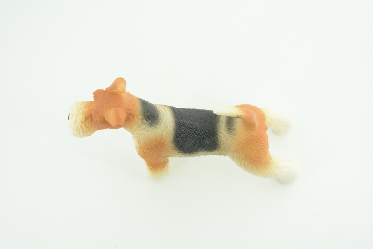 Fox Terrier Dog, Museum Quality, Hand Painted, Educational, Rubber Canine, Realistic, K9, Figure, Toys, Kids, Gift,   4 1/2 Inches.  CH764 BB191