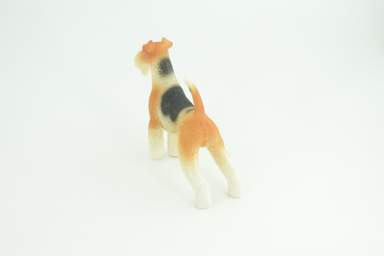 Fox Terrier Dog, Museum Quality, Hand Painted, Educational, Rubber Canine, Realistic, K9, Figure, Toys, Kids, Gift,   4 1/2 Inches.  CH764 BB191