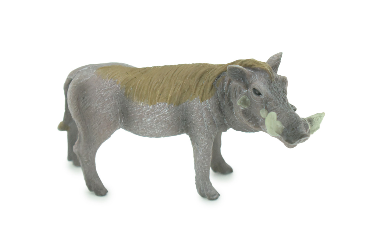 Warthog, Male, Museum Quality, Educational, Hand Painted, Rubber Animal, Realistic, Diorama, Toy, Kids, Gift, 3 1/2 Inches. CH769 BB193