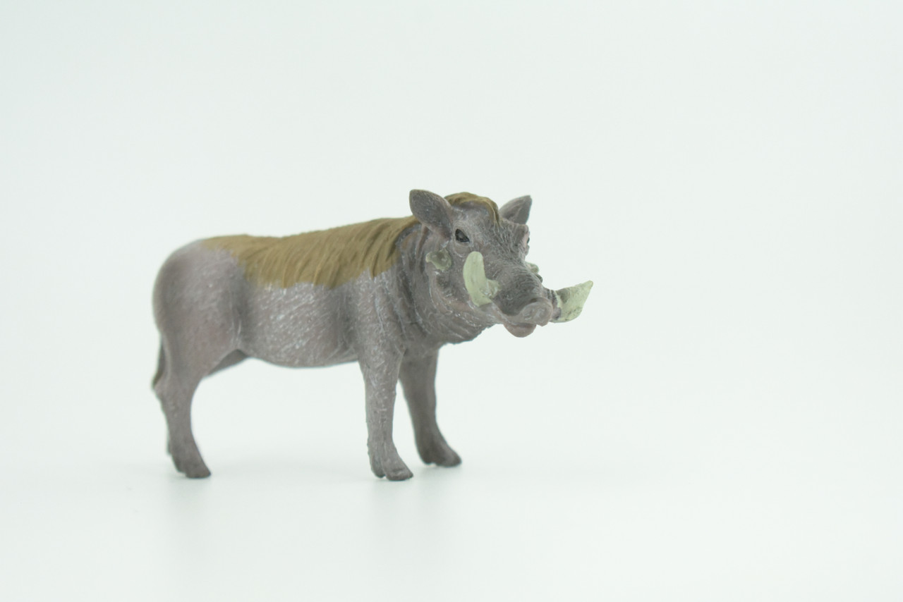 Warthog, Male, Museum Quality, Educational, Hand Painted, Rubber Animal, Realistic, Diorama, Toy, Kids, Gift,  3 1/2 Inches.  CH769 BB193
