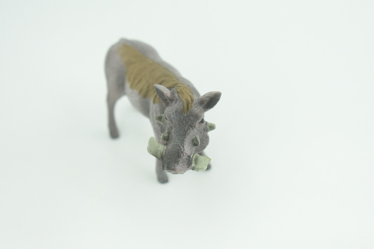 Warthog, Male, Museum Quality, Educational, Hand Painted, Rubber Animal, Realistic, Diorama, Toy, Kids, Gift,  3 1/2 Inches.  CH769 BB193