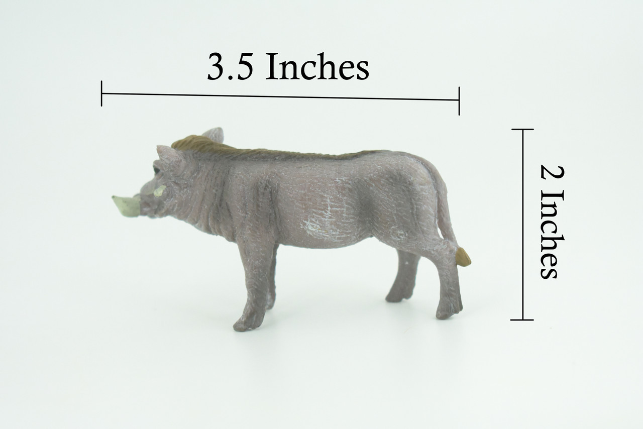 Warthog, Male, Museum Quality, Educational, Hand Painted, Rubber Animal, Realistic, Diorama, Toy, Kids, Gift, 3 1/2 Inches. CH769 BB193