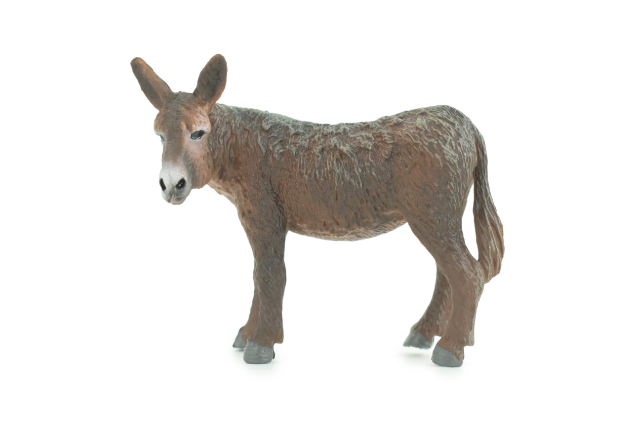 Donkey, Burro, Jack, Museum Quality, Educational, Hand Painted, Rubber Animal, Realistic, Diorama, Toy, Kids, Gift, 3 1/2 Inches. CH770 BB193