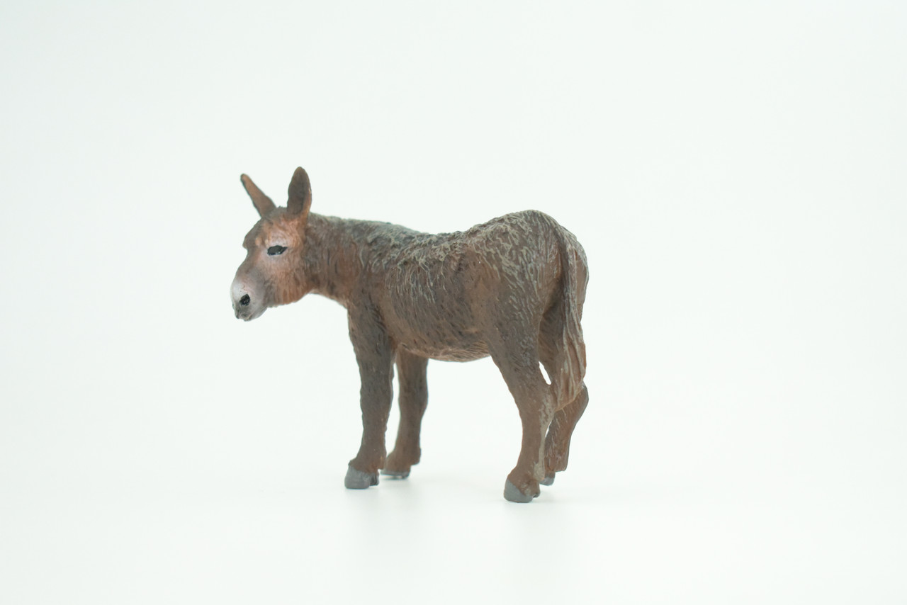 Donkey, Burro, Jack, Museum Quality, Educational, Hand Painted, Rubber Animal, Realistic, Diorama, Toy, Kids, Gift,  3 1/2 Inches. CH770 BB193