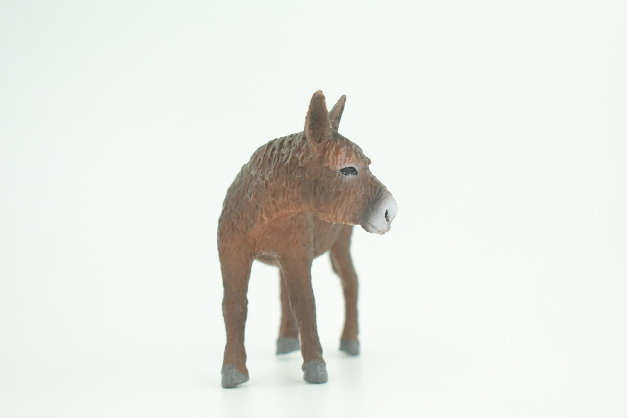Donkey, Burro, Jack, Museum Quality, Educational, Hand Painted, Rubber Animal, Realistic, Diorama, Toy, Kids, Gift,  3 1/2 Inches. CH770 BB193