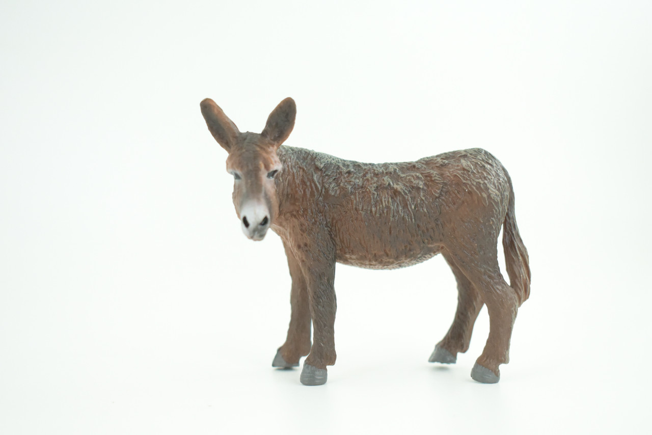Donkey, Burro, Jack, Museum Quality, Educational, Hand Painted, Rubber Animal, Realistic, Diorama, Toy, Kids, Gift,  3 1/2 Inches. CH770 BB193