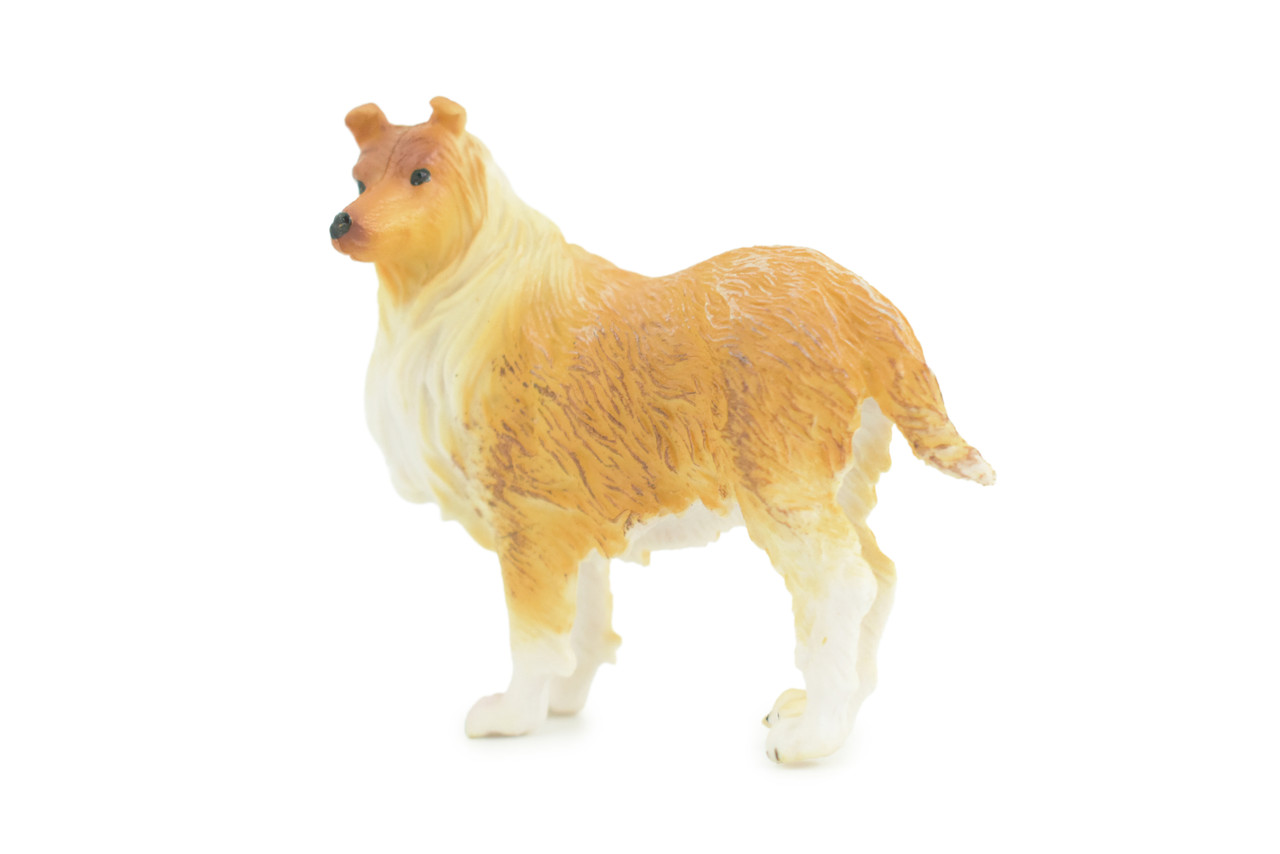 Collie Dog, Museum Quality, Hand Painted, Educational, Rubber Canine, Realistic, K9, Figure, Toys, Kids, Gift, 3 Inches. CH771 BB193