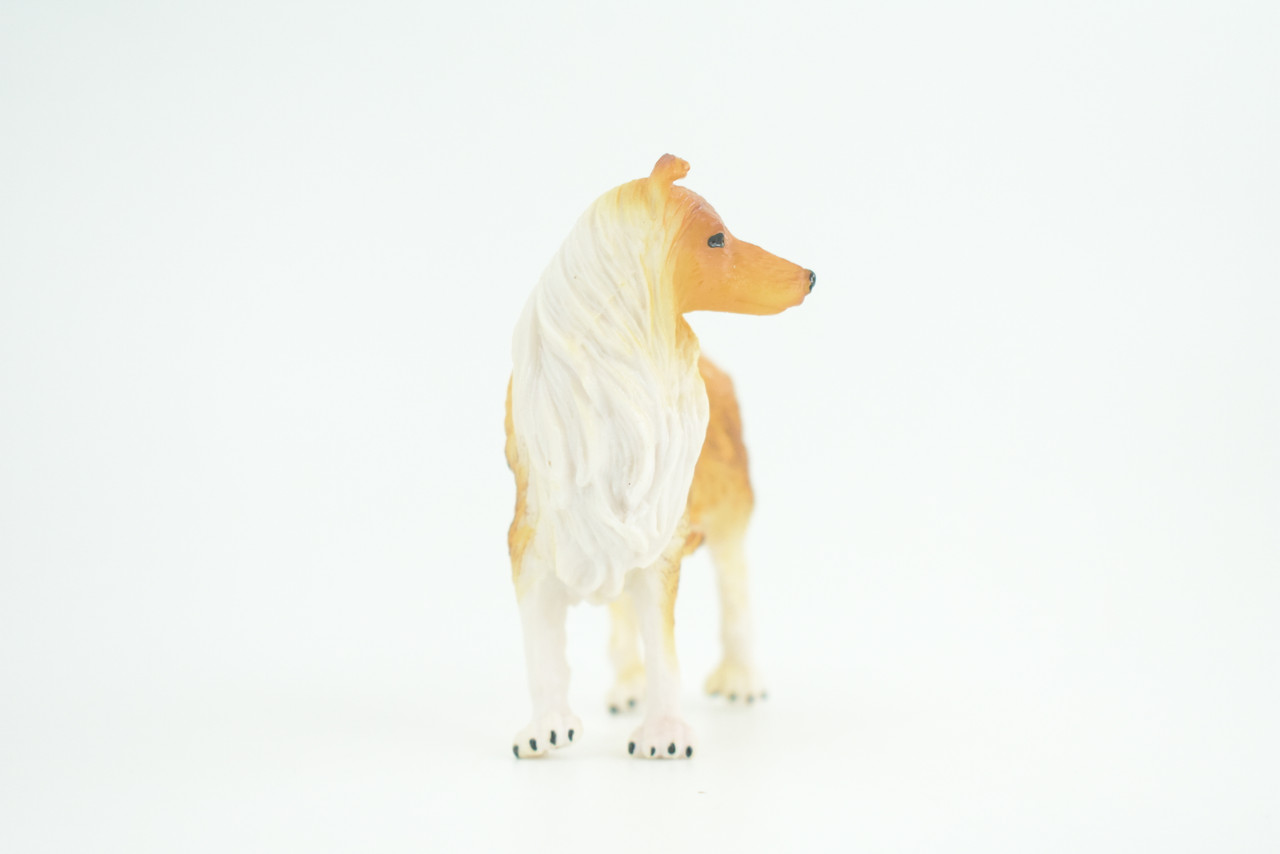 Collie Dog, Museum Quality, Hand Painted, Educational, Rubber Canine, Realistic, K9, Figure, Toys, Kids, Gift,   3 Inches.  CH771 BB193