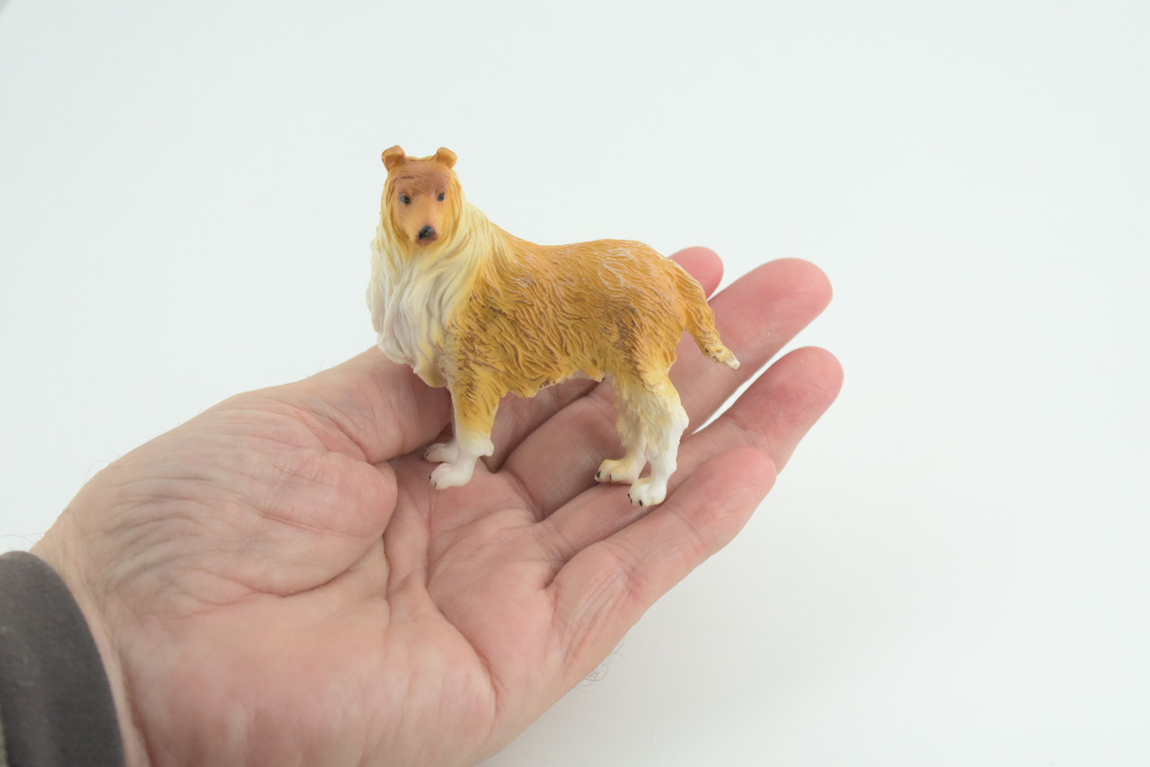 Collie Dog, Museum Quality, Hand Painted, Educational, Rubber Canine, Realistic, K9, Figure, Toys, Kids, Gift, 3 Inches. CH771 BB193