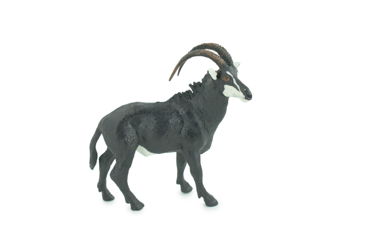 Sable Antelope, Museum Quality, Educational, Hand Painted, Rubber Animal, Realistic, Diorama, Toy, Kids, Gift, 3 1/2 Inches. CH775 BB193