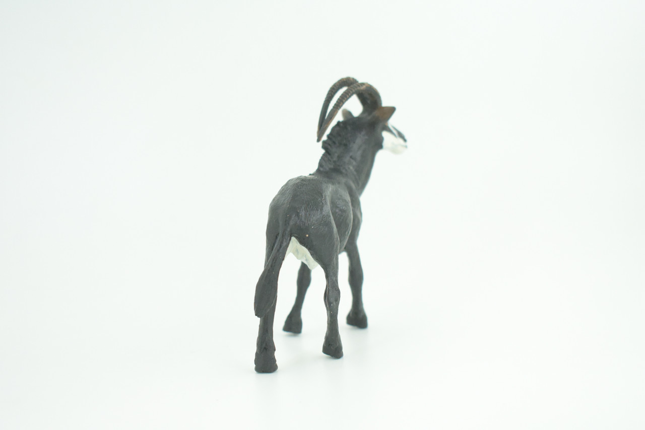 Sable Antelope, Museum Quality, Educational, Hand Painted, Rubber Animal, Realistic, Diorama, Toy, Kids, Gift,  3 1/2 Inches. CH775 BB193