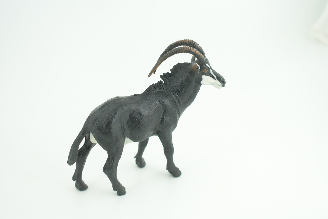 Sable Antelope, Museum Quality, Educational, Hand Painted, Rubber Animal, Realistic, Diorama, Toy, Kids, Gift,  3 1/2 Inches. CH775 BB193