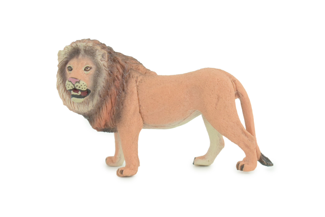 African Male Lion, Cat, King, Museum Quality, Hand Painted, Rubber, Realistic, Realistic Animal, Diorama, Toy, Kids, Gift, 4 Inches. CH782 BB182