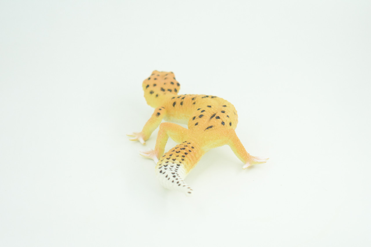 Leopard Gecko, Museum Quality, Educational, Hand Painted, Rubber Lizard, Realistic Reptile, Diorama, Toy, Kids, Gift,   7 Inches.  CH786 BB185