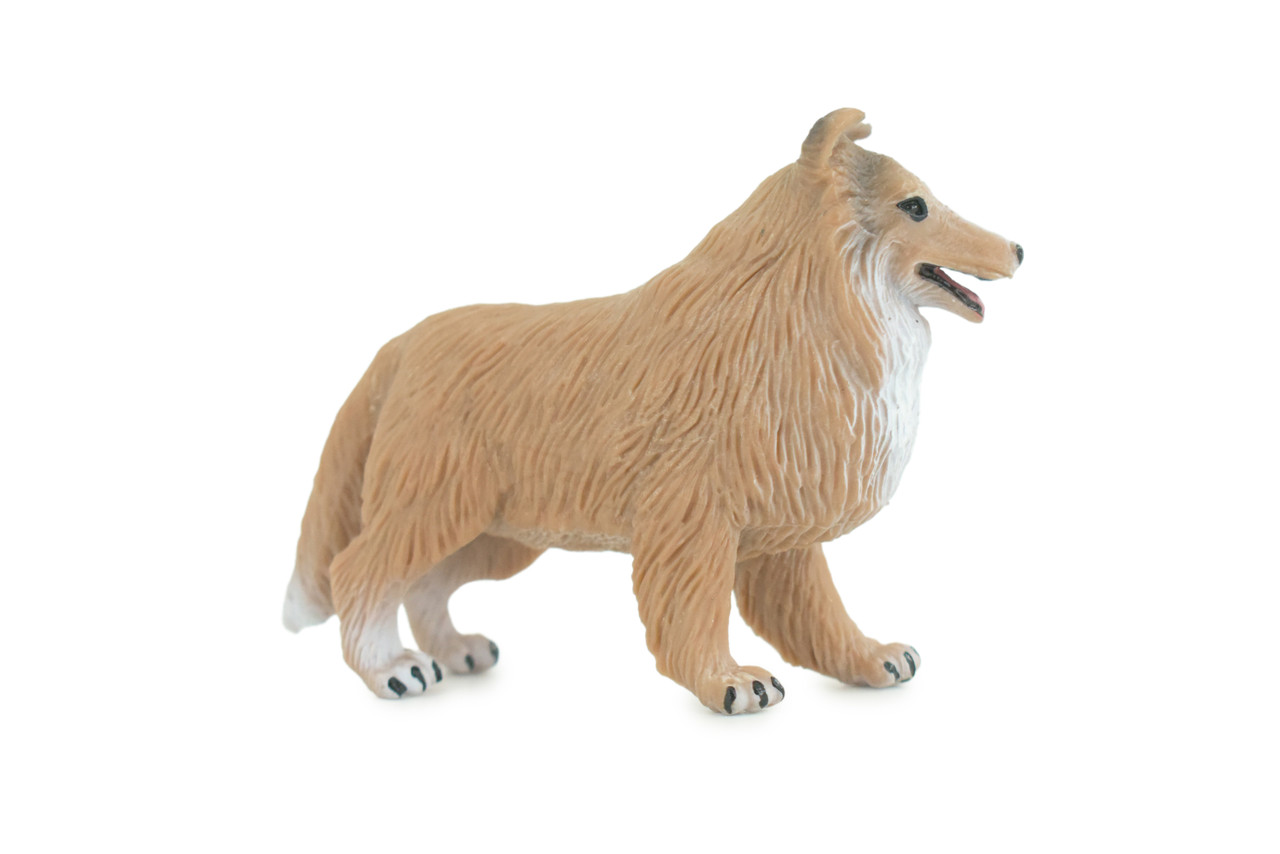 Collie Dog, Very Nice Quality, Hand Painted, Educational, Rubber Canine, Realistic, K9, Diorama, Toys, Kids, Gift, 4 Inches. CH790 BB186