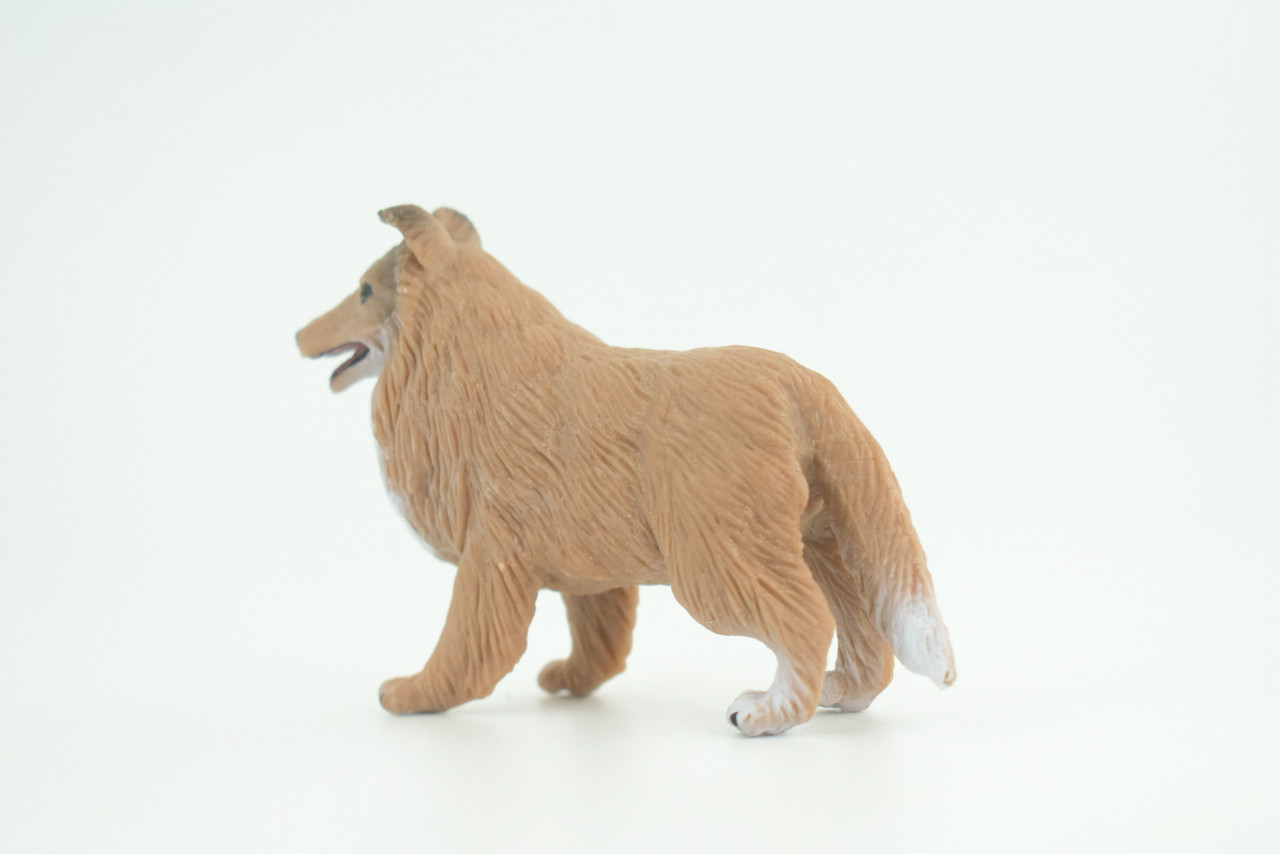 Collie Dog, Very Nice Quality, Hand Painted, Educational, Rubber Canine, Realistic, K9, Diorama, Toys, Kids, Gift,   4 Inches.  CH790 BB186