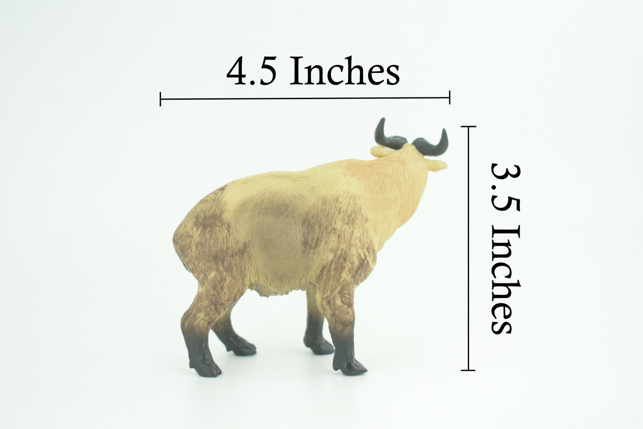 Takin, Cattle chamois, Gnu goat, Museum Quality, Educational, Hand Painted, Rubber, Realistic, Diorama, Toy, Kids, Gift, 4 1/2 Inches. CH788 BB186