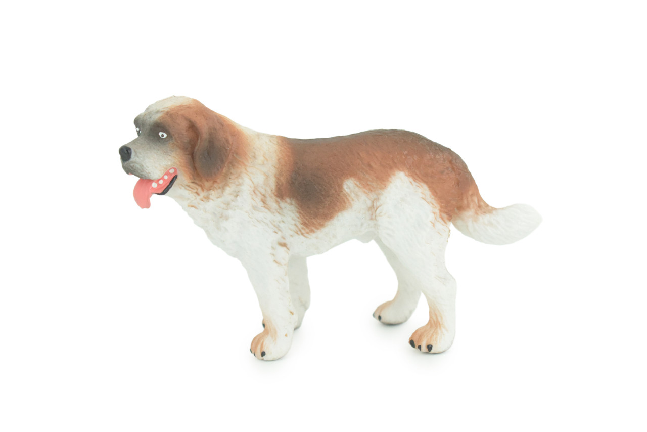 Saint Bernard Dog, Very Nice Quality, Hand Painted, Educational, Rubber Canine, Realistic, K9, Diorama, Toys, Kids, Gift, 4 Inches. CH795 BB187