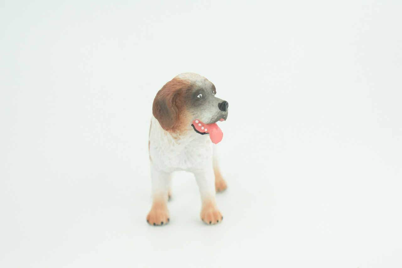 Saint Bernard Dog, Very Nice Quality, Hand Painted, Educational, Rubber Canine, Realistic, K9, Diorama, Toys, Kids, Gift,   4 Inches.  CH795 BB187