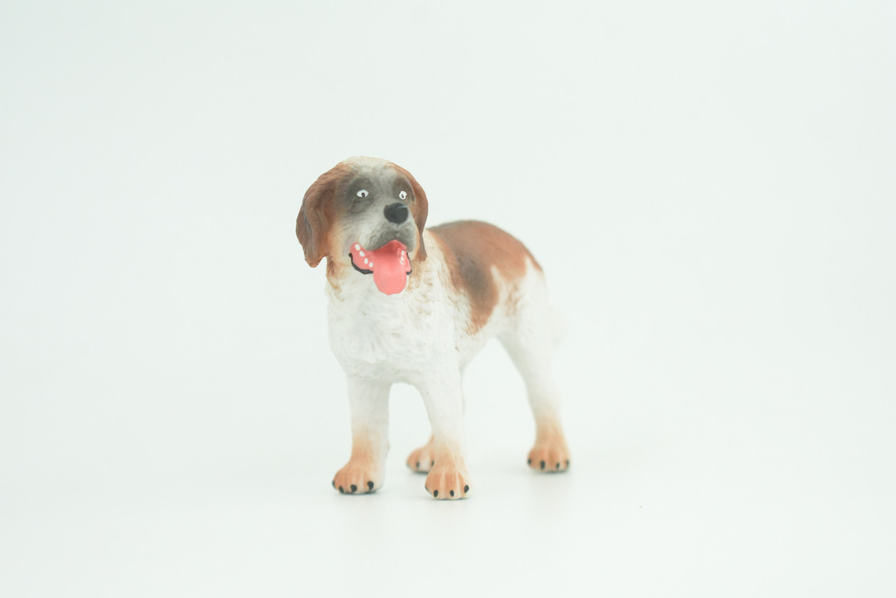 Saint Bernard Dog, Very Nice Quality, Hand Painted, Educational, Rubber Canine, Realistic, K9, Diorama, Toys, Kids, Gift,   4 Inches.  CH795 BB187