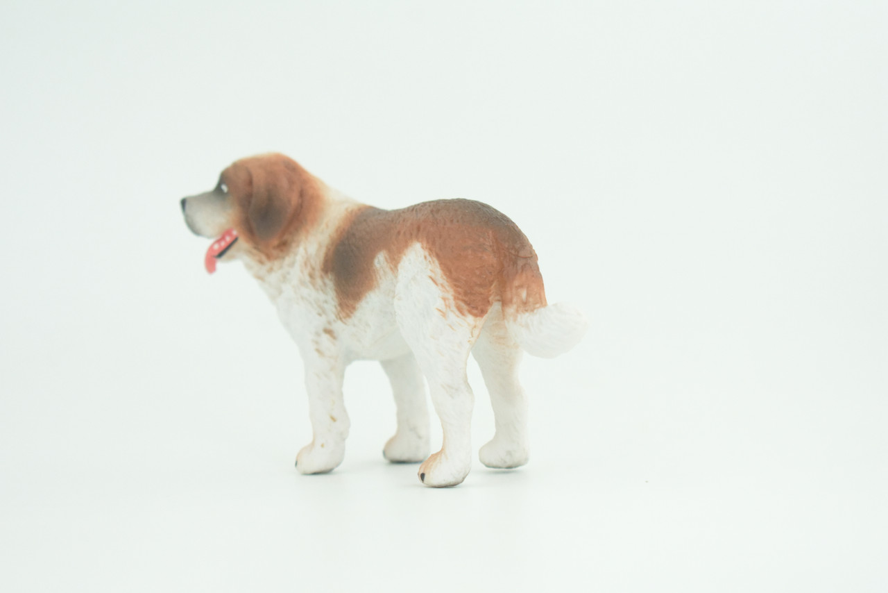 Saint Bernard Dog, Very Nice Quality, Hand Painted, Educational, Rubber Canine, Realistic, K9, Diorama, Toys, Kids, Gift,   4 Inches.  CH795 BB187