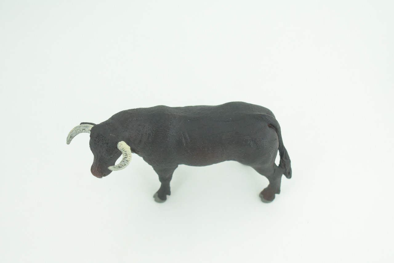 Bull, Cattle Bovidae, Museum Quality, Hand Painted, Educational, Mexican, Fighting, Rubber, Realistic Cow, Figure, Toys, Kids, Gift,   5 Inches.  CH796 BB187