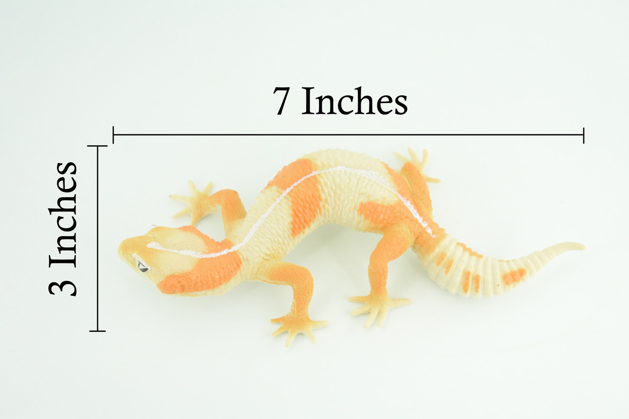 Gecko, Museum Quality, Educational, Hand Painted, Rubber Lizard, Peking Gecko, Realistic Reptile, Diorama, Toy, Kids, Gift, 7 Inches. CH800 BB187