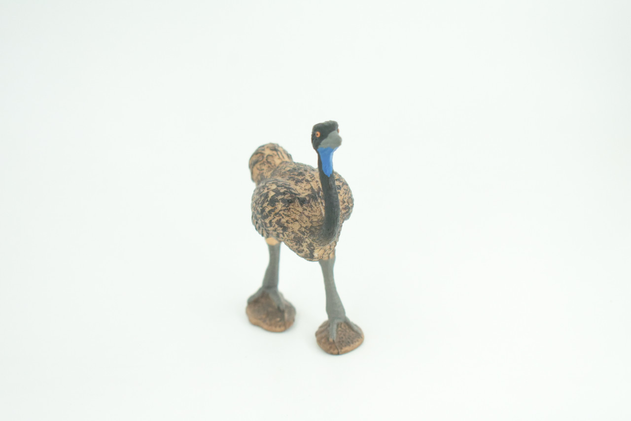 Emu, Museum Quality, Educational, Hand Painted, Realistic, Rubber, Flightless Bird native to Australia, Realistic, Diorama, Toy, Kids, Gift,  3 Inches.  CH810 BB188 