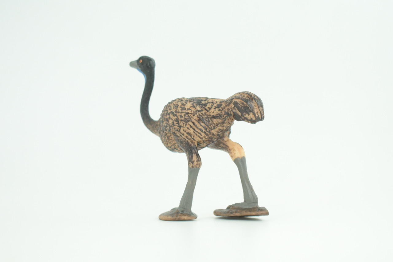 Emu, Museum Quality, Educational, Hand Painted, Realistic, Rubber, Flightless Bird native to Australia, Realistic, Diorama, Toy, Kids, Gift,  3 Inches.  CH810 BB188 