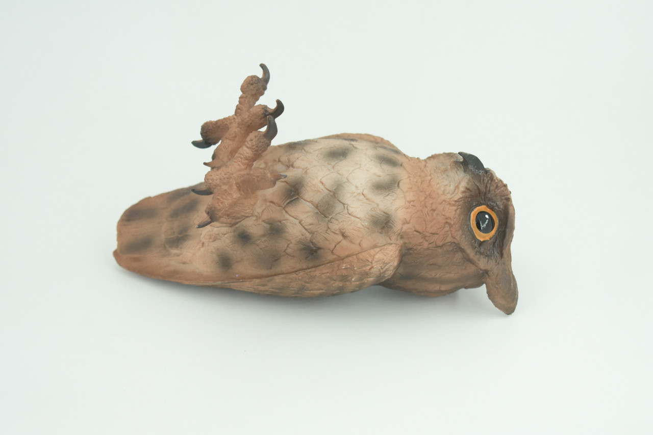Great Horned Owl, Museum Quality, Educational, Hand Painted, Realistic, Rubber, Bird, Realistic, Diorama, Toy, Kids, Gift,  4 1/2 Inches.  CH811 BB189