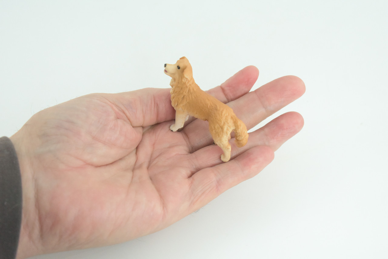 Golden Retriever Dog, Very Nice Quality, Hand Painted, Educational, Rubber Canine, Realistic, K9, Diorama, Toys, Kids, Gift, 2 1/2 Inches. CH812 BB189