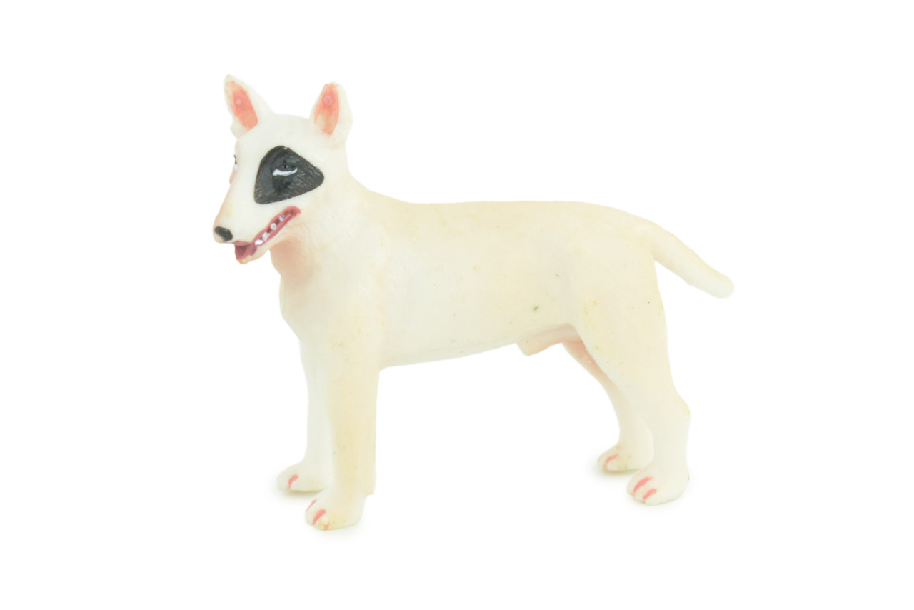  Bull Terrier Dog, Male, Very Nice Quality, Hand Painted, Educational, Rubber Canine, Realistic, K9, Diorama, Toys, Kids, Gift, 3 Inches. CH814 BB189