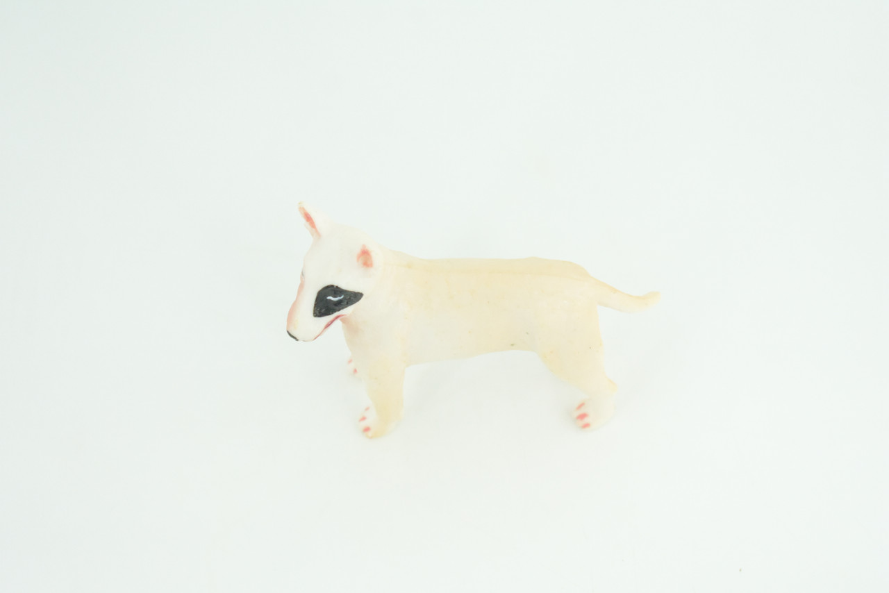 Bull Terrier Dog, Male, Very Nice Quality, Hand Painted, Educational, Rubber Canine, Realistic, K9, Diorama, Toys, Kids, Gift,   3 Inches.  CH814 BB189 