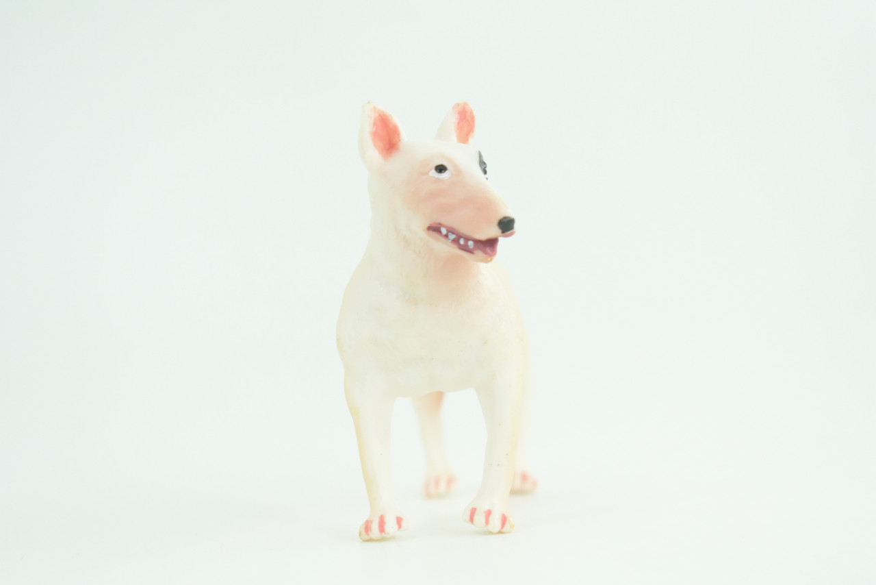 Bull Terrier Dog, Male, Very Nice Quality, Hand Painted, Educational, Rubber Canine, Realistic, K9, Diorama, Toys, Kids, Gift,   3 Inches.  CH814 BB189 
