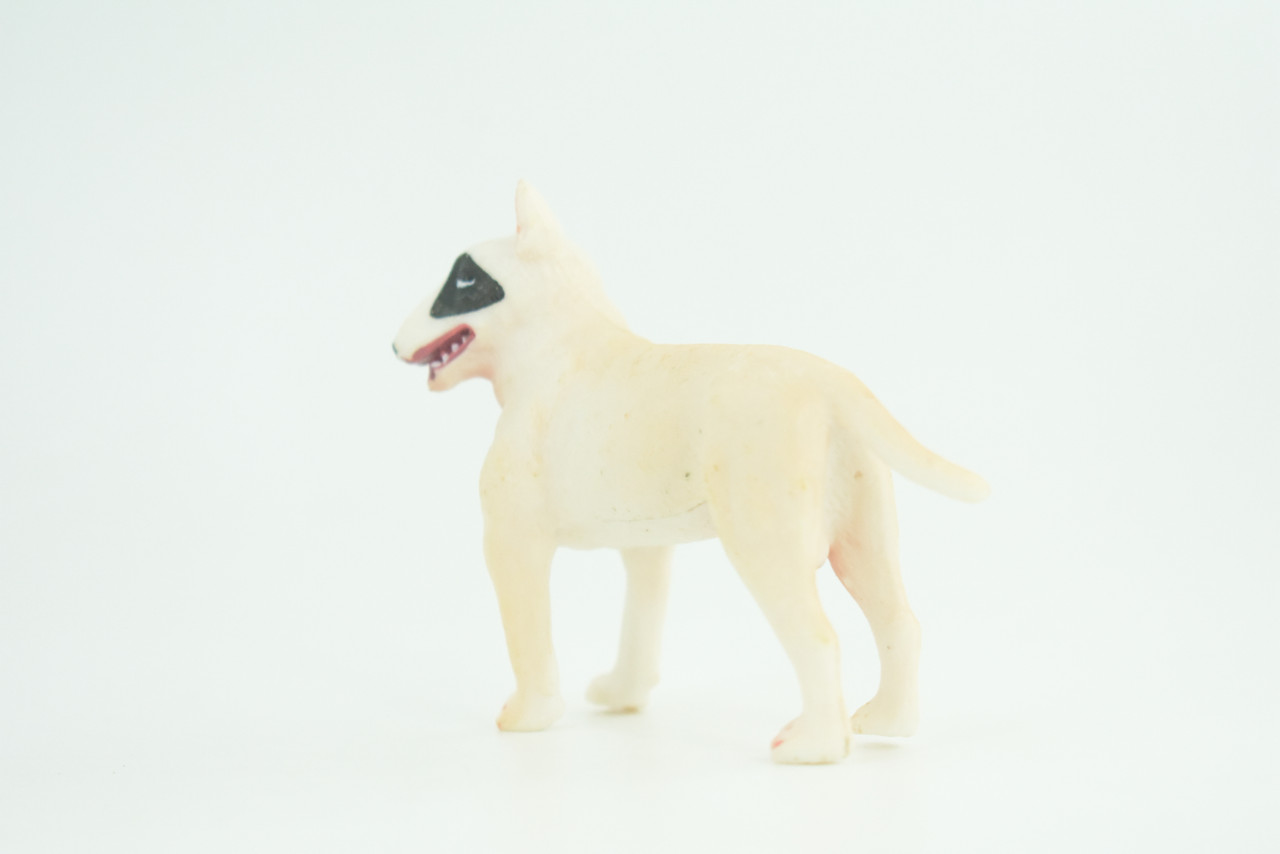 Bull Terrier Dog, Male, Very Nice Quality, Hand Painted, Educational, Rubber Canine, Realistic, K9, Diorama, Toys, Kids, Gift,   3 Inches.  CH814 BB189 