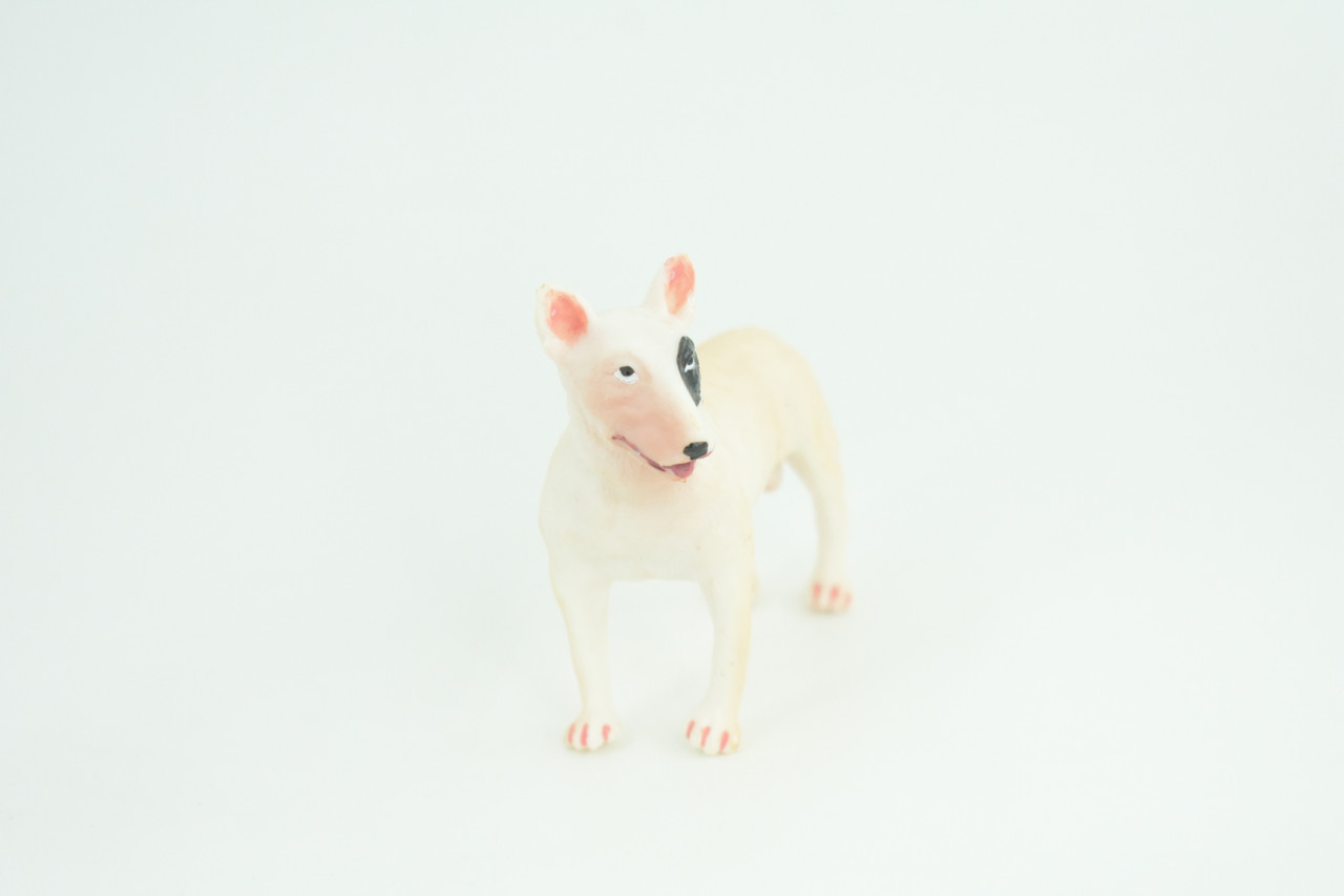 Bull Terrier Dog, Male, Very Nice Quality, Hand Painted, Educational, Rubber Canine, Realistic, K9, Diorama, Toys, Kids, Gift,   3 Inches.  CH814 BB189 