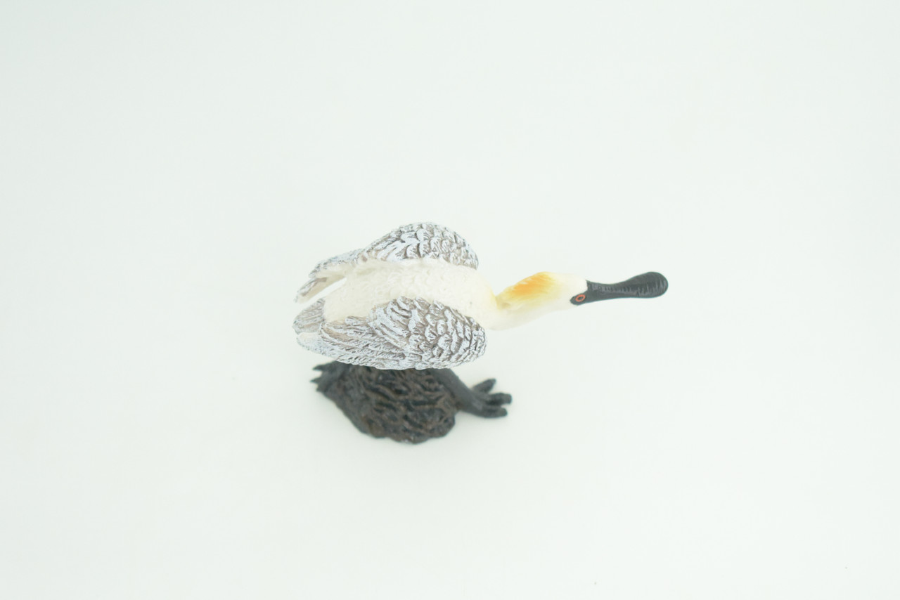 Black Faced Spoonbill, Museum Quality, Educational, Hand Painted, Realistic, Rubber, Bird, Realistic, Diorama, Toy, Kids, Gift,  3 1/2 Inches.  CH815 BB189
