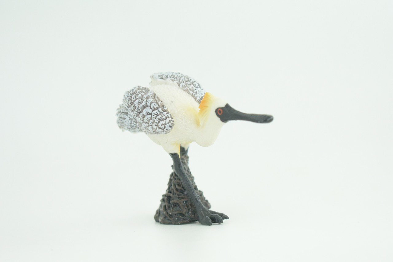 Black Faced Spoonbill, Museum Quality, Educational, Hand Painted, Realistic, Rubber, Bird, Realistic, Diorama, Toy, Kids, Gift,  3 1/2 Inches.  CH815 BB189