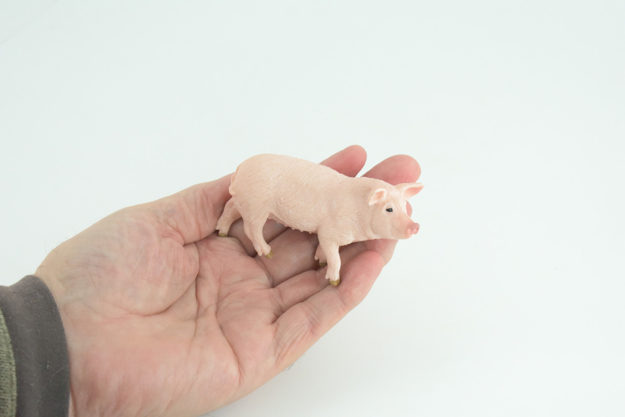 Pig, Sow, Museum Quality, Educational, Hand Painted, Rubber Animal, Female Pig, Realistic, Diorama, Toy, Kids, Gift, 4 Inches. CH819 BB189