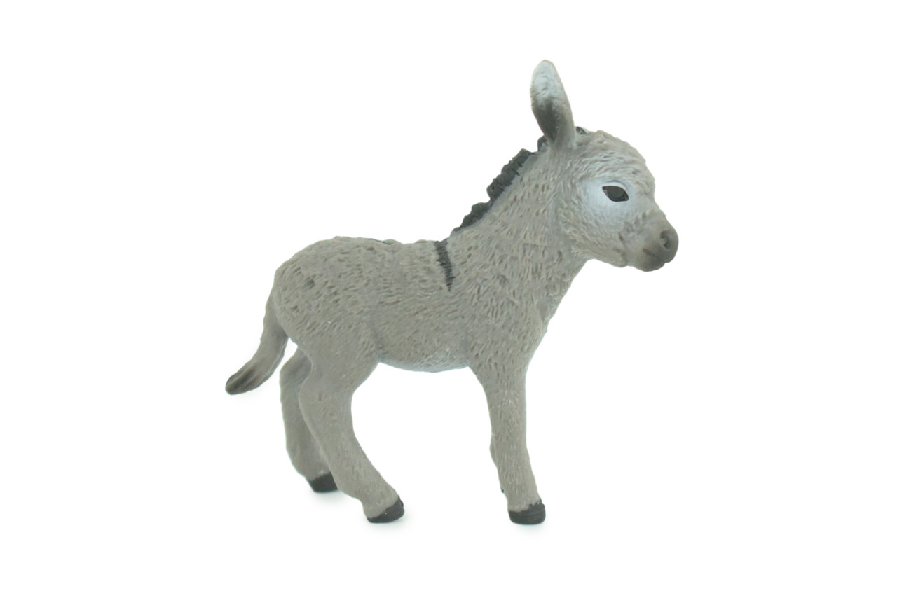 Donkey Baby, Hand Painted, Museum Quality, Educational, Rubber Animal, Donkey foal, Very Realistic, Diorama, Toy, Kids, Gift, 3 Inches. CH820 BB189