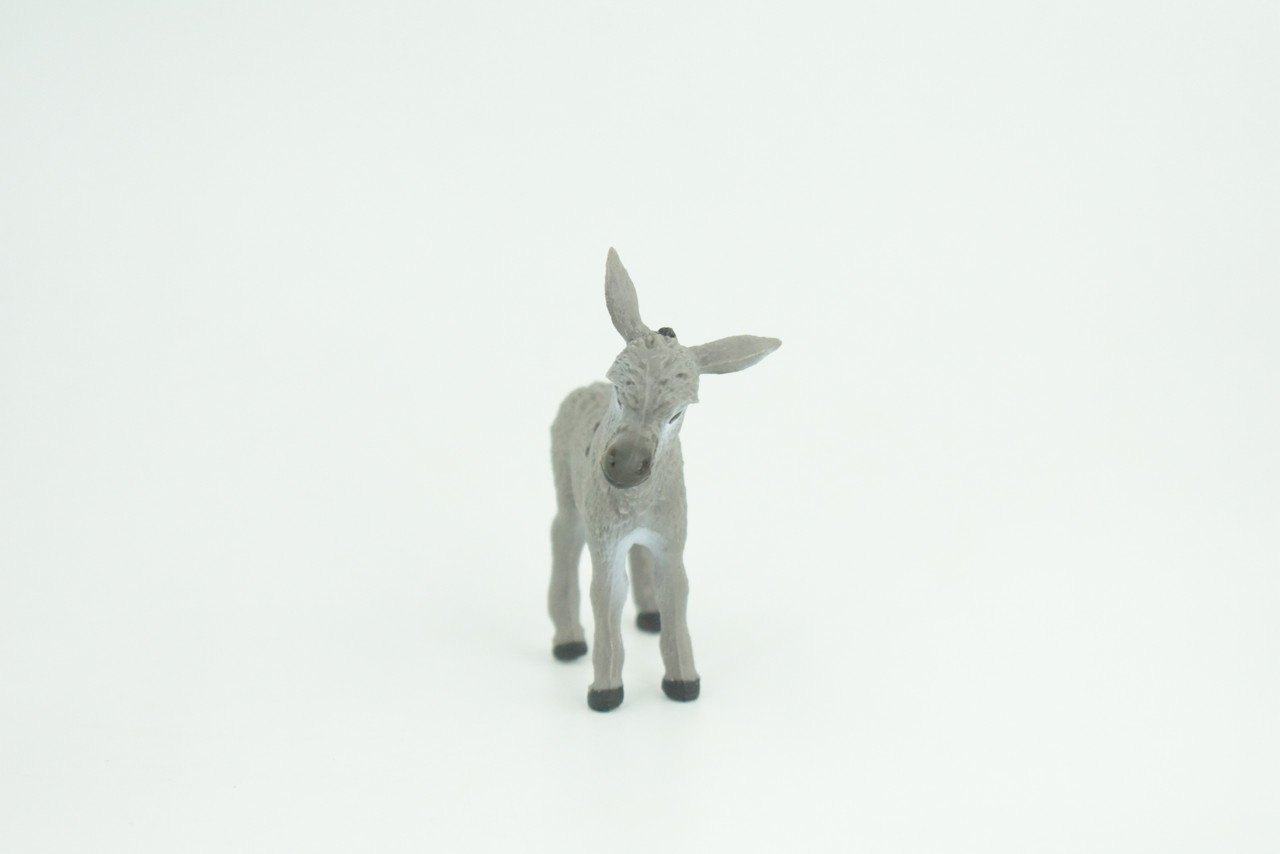 Donkey Baby, Hand Painted, Museum Quality, Educational, Rubber Animal, Donkey foal, Very Realistic, Diorama, Toy, Kids, Gift,  3 Inches.  CH820 BB189 