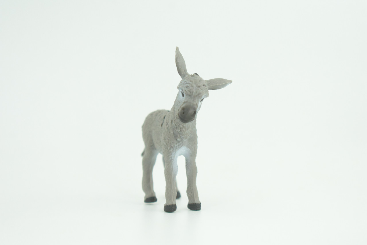 Donkey Baby, Hand Painted, Museum Quality, Educational, Rubber Animal, Donkey foal, Very Realistic, Diorama, Toy, Kids, Gift,  3 Inches.  CH820 BB189 