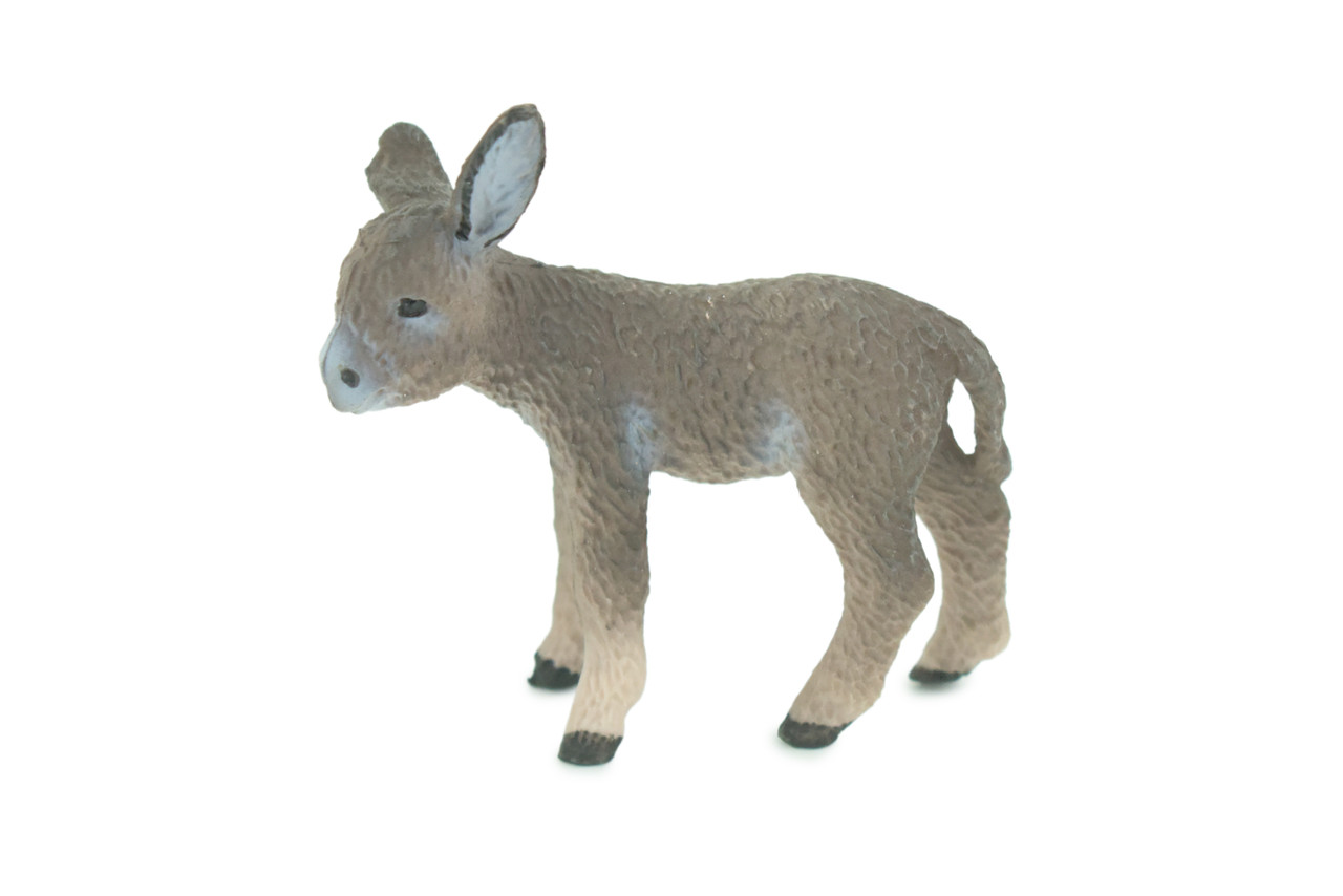 Donkey Baby, Hand Painted, Museum Quality, Educational, Rubber Animal, Donkey foal, Very Realistic, Diorama, Toy, Kids, Gift, 2 1/2 Inches. CH821 BB194