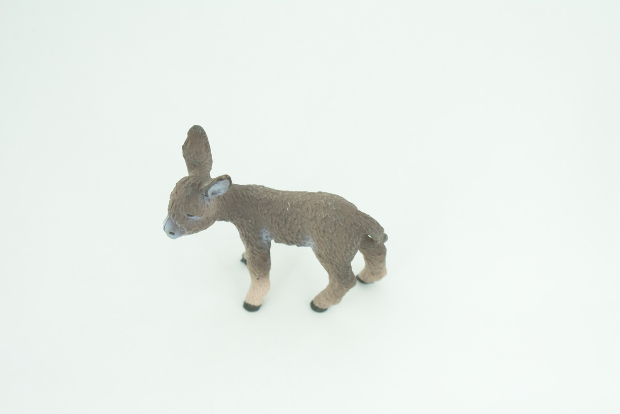 Donkey Baby, Hand Painted, Museum Quality, Educational, Rubber Animal, Donkey foal, Very Realistic, Diorama, Toy, Kids, Gift,  2 1/2 Inches.  CH821 BB194 