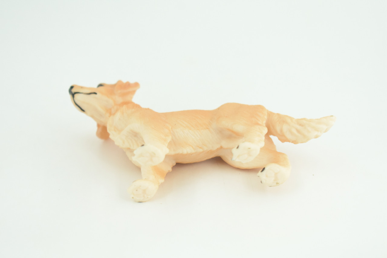 Golden Retriever Dog, Hand Painted, Educational, Museum Quality, Rubber Canine, Realistic, K9, Diorama, Toys, Kids, Gift,   3 1/2 Inches.  CH822 BB194