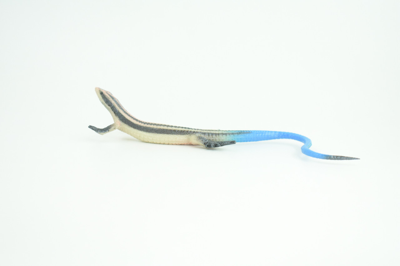 Blue-Tailed Skink, Lizard, Museum Quality, Hand Painted Reptiles, Educational, Rubber Reptile, Realistic, Diorama, Toys, Kids, Gift,    5 Inches. CH824 BB194
